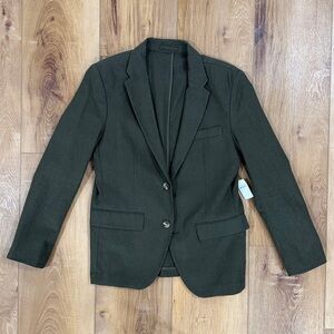 Old Navy Dark Olive Green Linen/Cotton Blazer Sport Coat